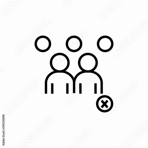 crowd prohibited icon sign vector