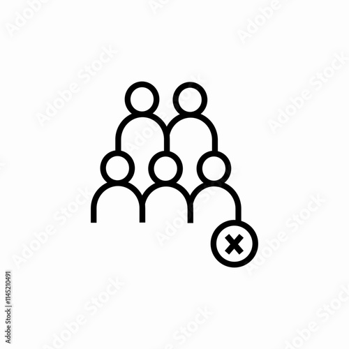 group users delete icon sign vector