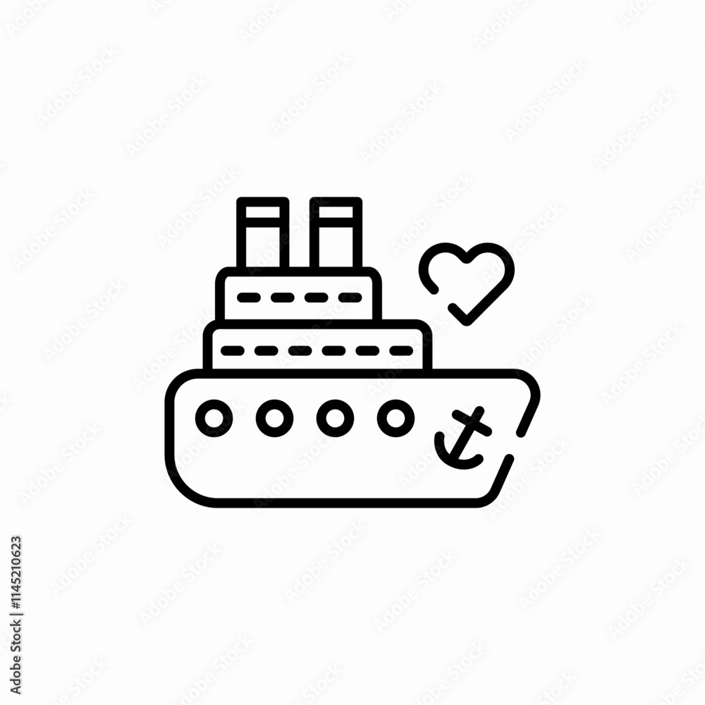 honeymoon on cruise liner icon sign vector honeymoon on cruise liner icon sign vector