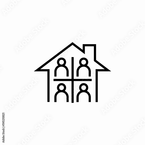 house family members icon sign vector