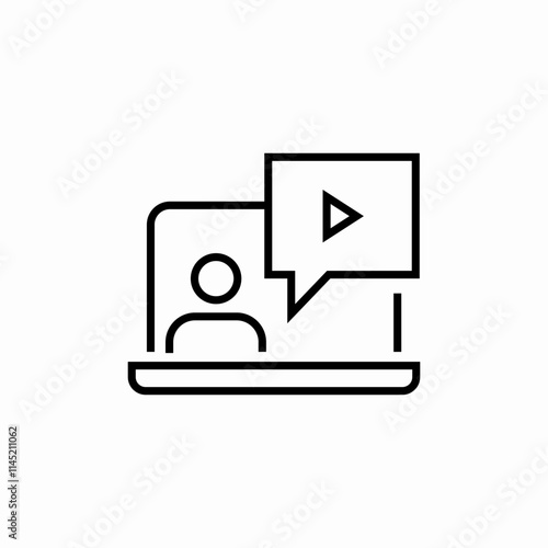laptop online courses icon sign vector