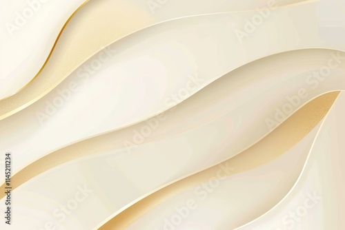 Abstract white background with gold wavy curve