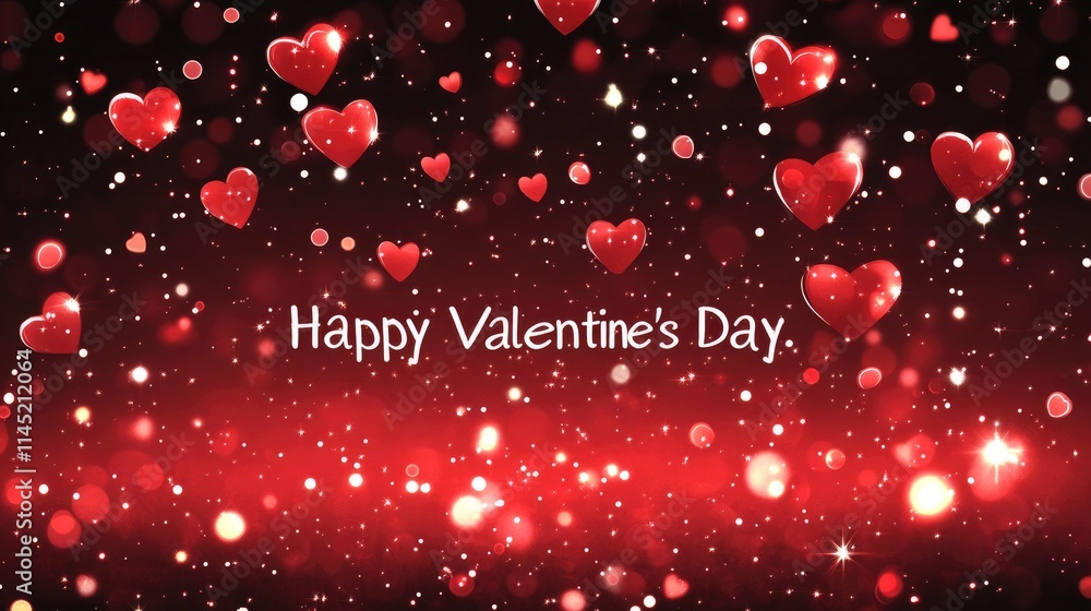 Romantic Red Hearts Background for Valentine's Day Celebration Romantic Red Hearts Background for Valentine's Day Celebration