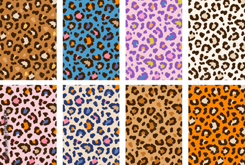 Leopard, Cheetah, wild animals print, seamless pattern design. Leopards skin pattern textile vector design
