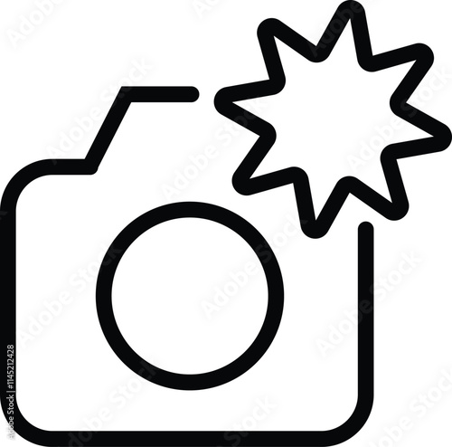 Black capture icon for camera and screenshot functionalities in digital platforms