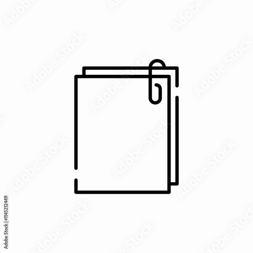 papers stack paperclip icon sign vector