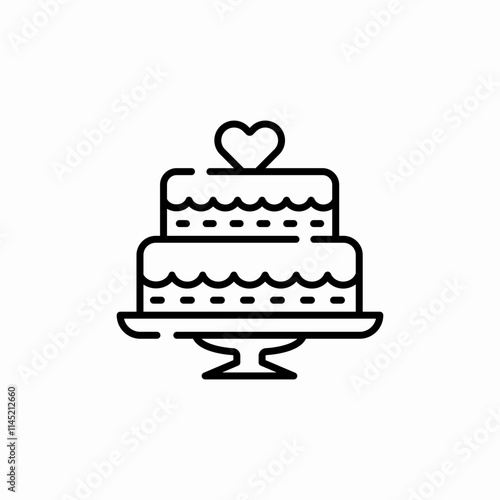 wedding cake icon sign vector