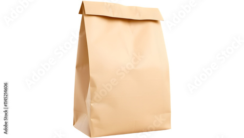 Obraz na płótnie Brown paper bag standing upright with a folded top. w salonie