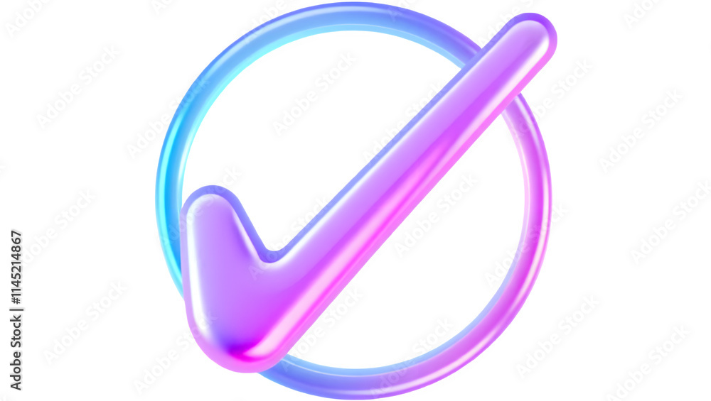 Stylish checkmark icon with gradient colors. Stylish checkmark icon with gradient colors.