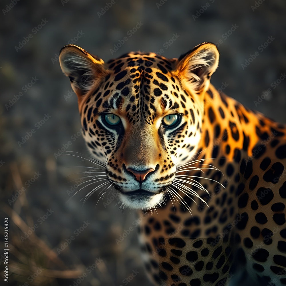 close-up leopard attentively watching close-up leopard attentively watching