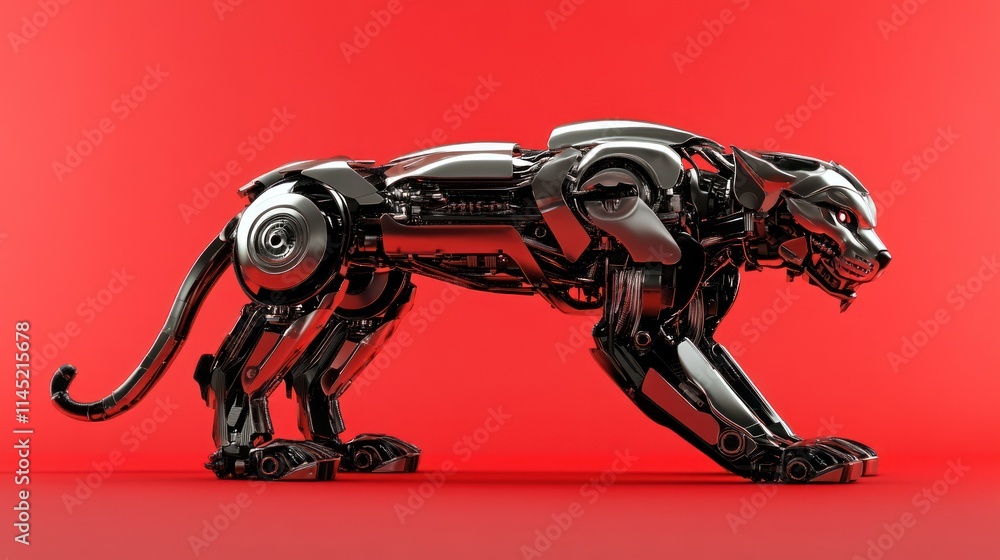 Chrome Robotic Panther: A Futuristic Mechanical Beast Chrome Robotic Panther: A Futuristic Mechanical Beast