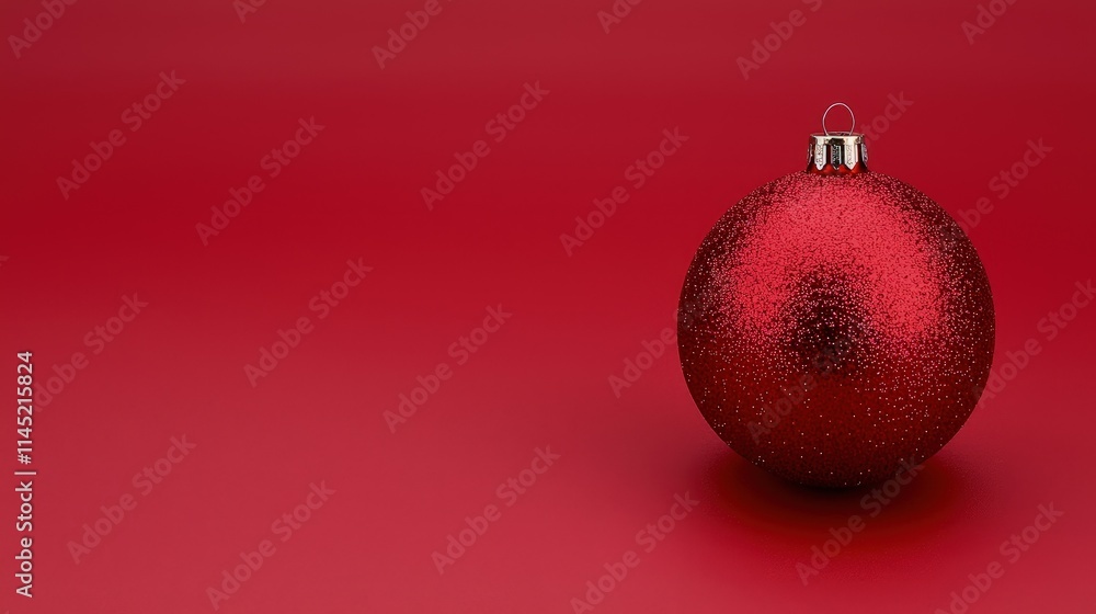 Red Christmas bauble on red background. Red Christmas bauble on red background.