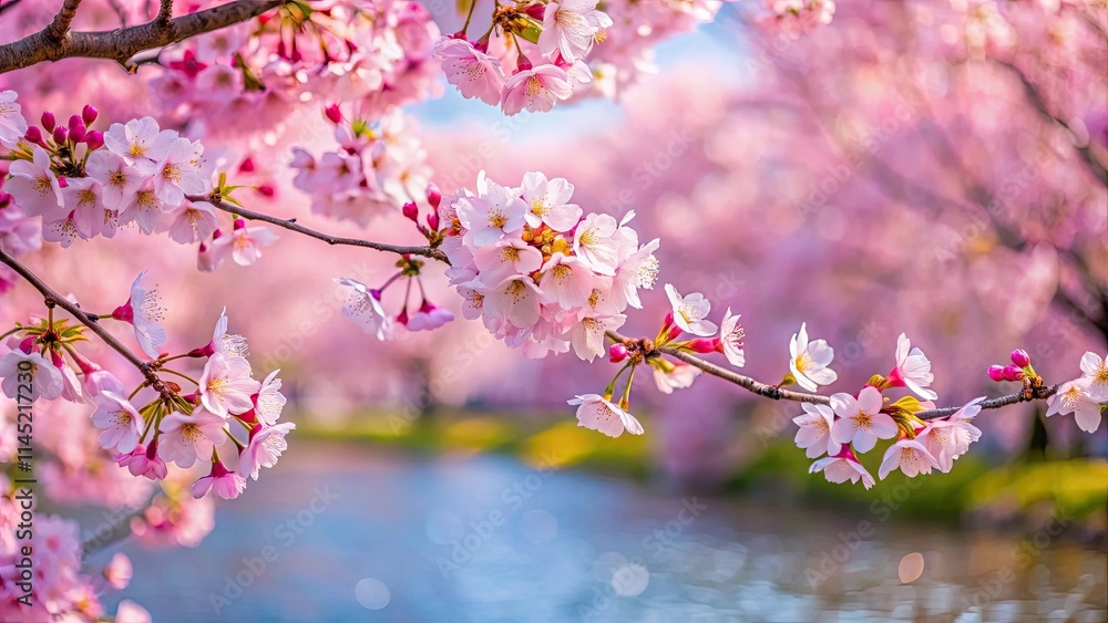 Cherry blossom tree with ichigo leaves in the background, saga homoka, cherry blossoms Cherry blossom tree with ichigo leaves in the background, saga homoka, cherry blossoms