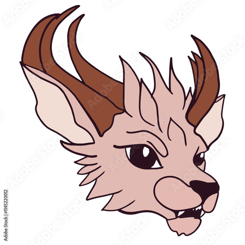 Magical Creature, head vector illustration