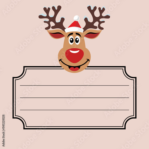 Fototapeta Naklejka Na Ścianę i Meble -  reindeer with sign