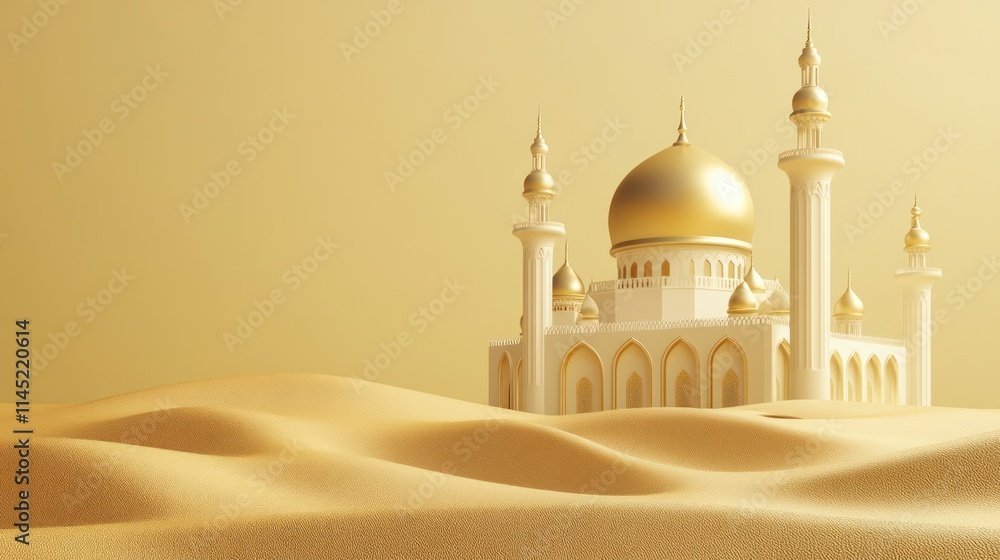 Golden Mosque in the Desert: A Serene Oasis of Faith Golden Mosque in the Desert: A Serene Oasis of Faith
