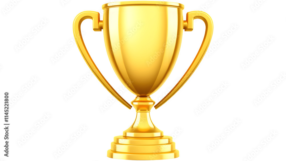 Golden trophy with handles on a black background. isolated on transparent white background Golden trophy with handles on a black background. isolated on transparent white background