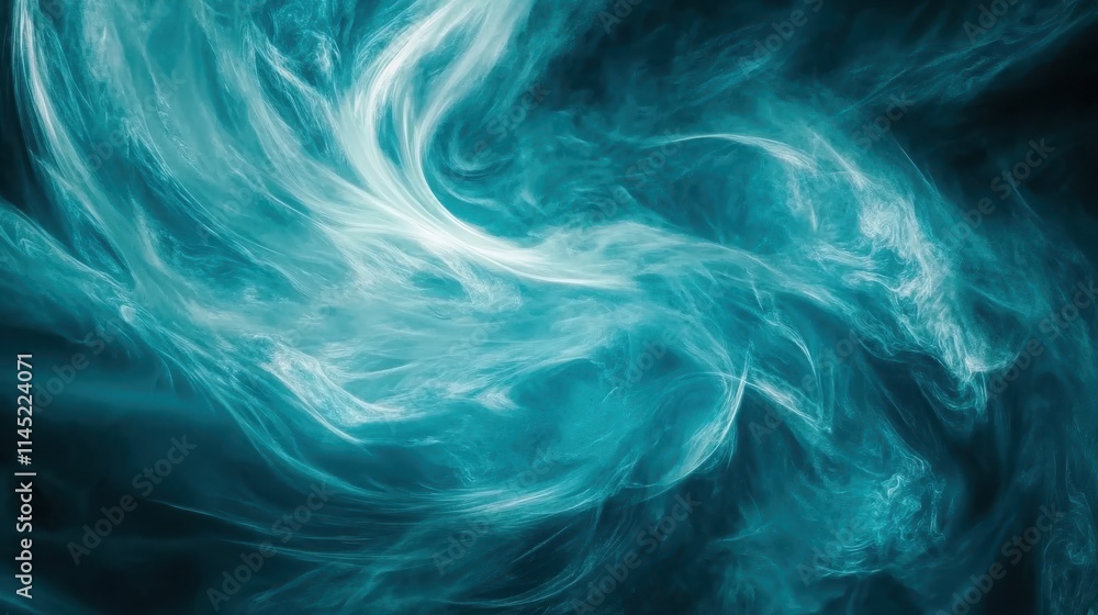 Fototapeta premium Abstract Teal Swirling Cloud Formation Artwork