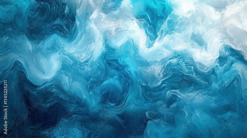 Abstract Blue and White Swirling Fluid Art Design Abstract Blue and White Swirling Fluid Art Design