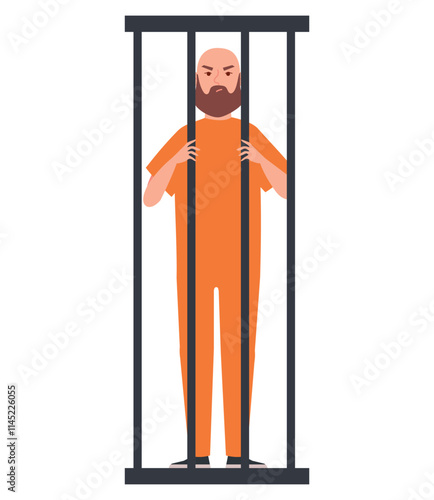 prisoner behind bars