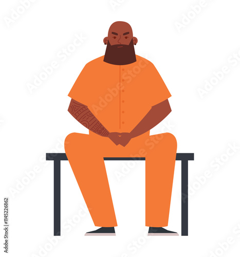 man criminal sits in prison