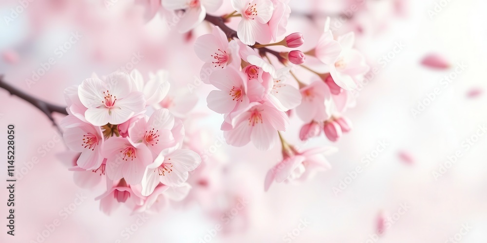 Pink sakura petals falling gently in the background, creating a serene and romantic atmosphere, floral, sakura Pink sakura petals falling gently in the background, creating a serene and romantic atmosphere, floral, sakura