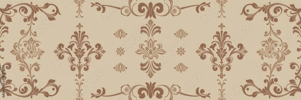 Seamless elegant damask wallpaper design in gold and white, design, stylish, ornamental Seamless elegant damask wallpaper design in gold and white, design, stylish, ornamental