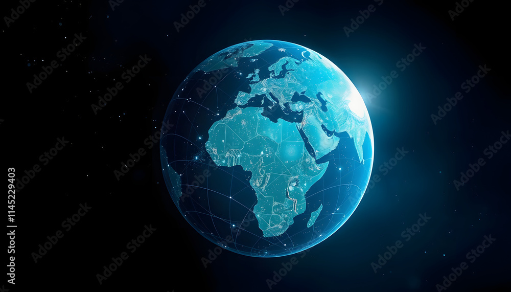 Technology Hologram Earth, minimalism, with white tones Technology Hologram Earth, minimalism, with white tones
