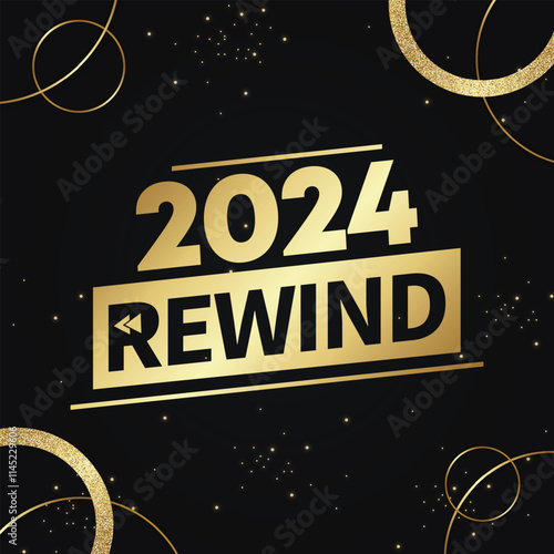 2024 year rewind, Concept words 2024 REWIND. 2024 RECAP