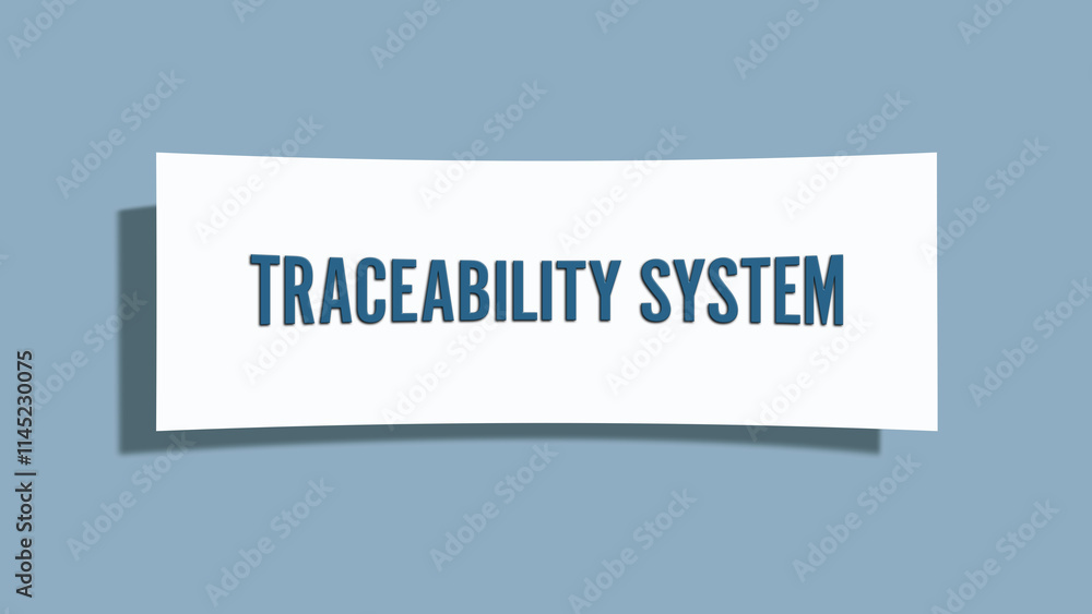 Traceability System. A card isolated on blue background. Traceability System. A card isolated on blue background.