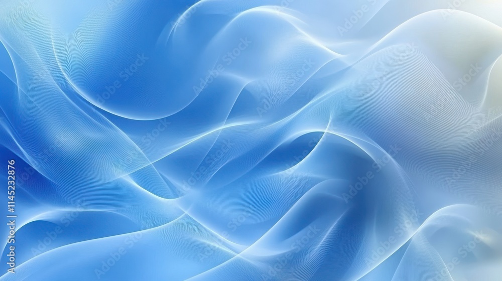 Obraz premium Abstract Blue Waves Flowing Softly Background