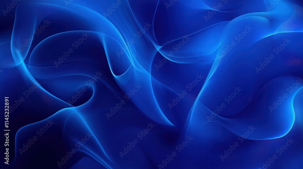 Obraz premium Abstract Blue Swirling Wave Pattern Design