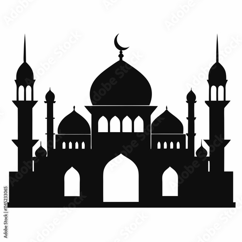 mosque shilloutte  ,White background