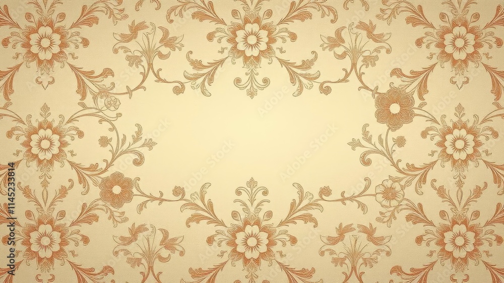 Floral pattern on luxury cream background, elegant, background Floral pattern on luxury cream background, elegant, background