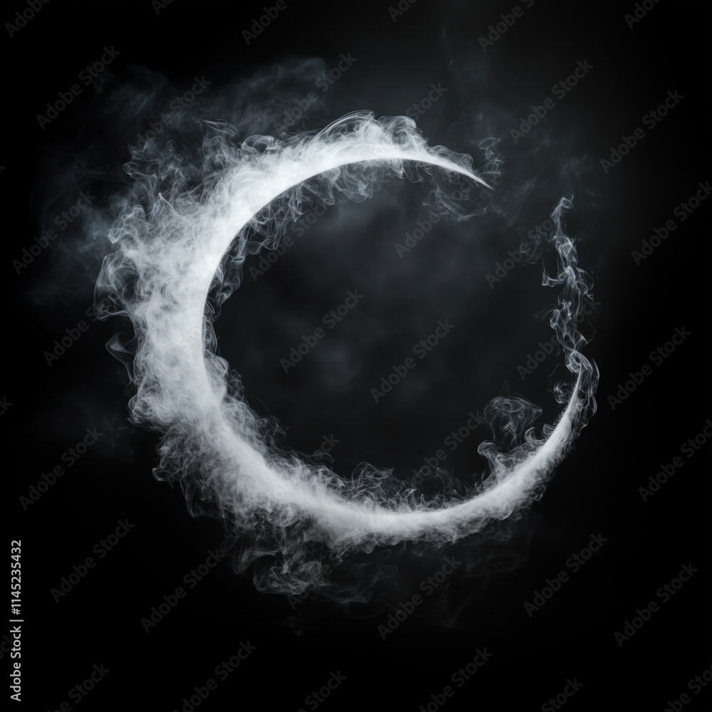 circle of smoke on a dark background circle of smoke on a dark background
