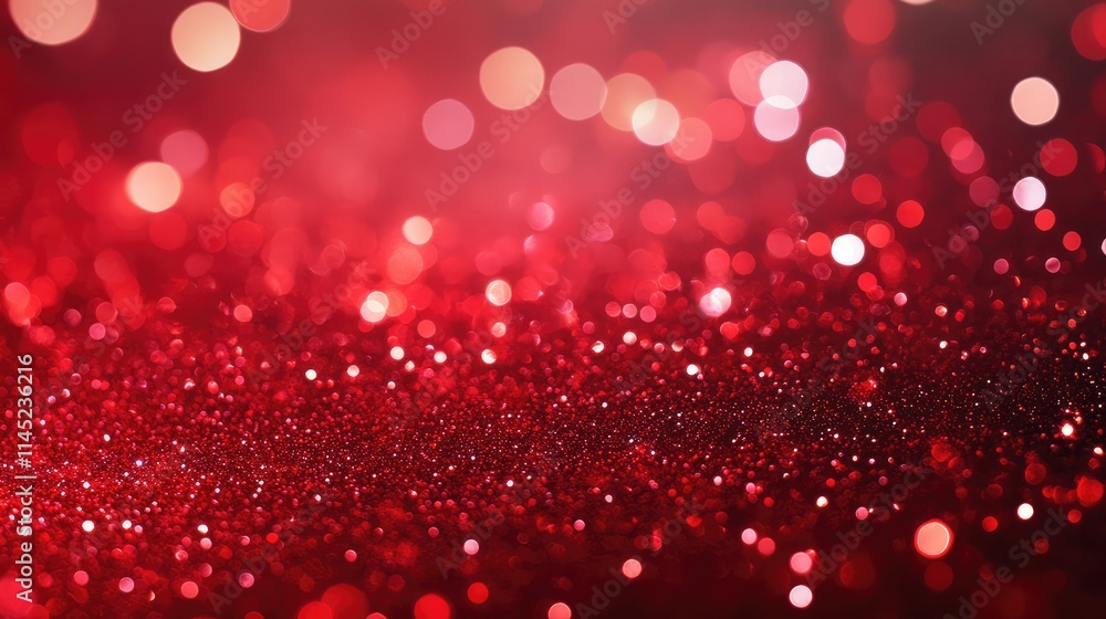 Shimmering Red Glitter Background with Bokeh Effect in Soft Light Shimmering Red Glitter Background with Bokeh Effect in Soft Light
