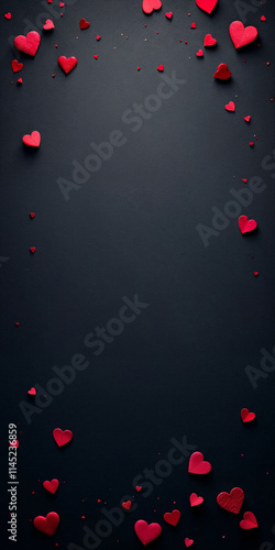 Happy valentine's day background with hearts and flowers, space for text