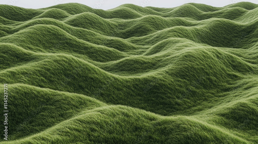 Lush Green Rolling Hills of Grass Under Soft Natural Light Lush Green Rolling Hills of Grass Under Soft Natural Light