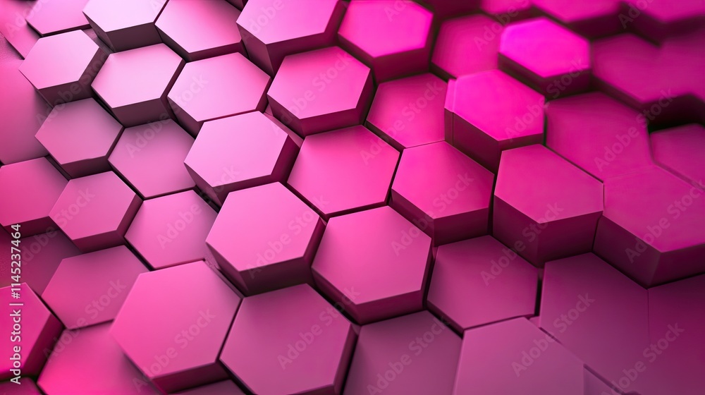 Abstract Hexagonal Background in Vibrant Pink Gradient Shades Abstract Hexagonal Background in Vibrant Pink Gradient Shades