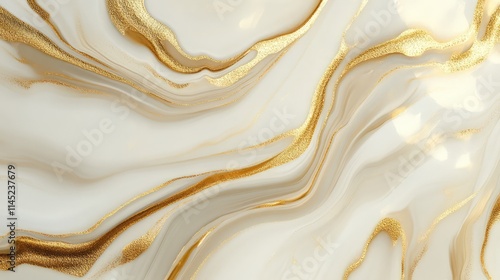 Elegant White and Gold Abstract Marble Texture Background Design photo