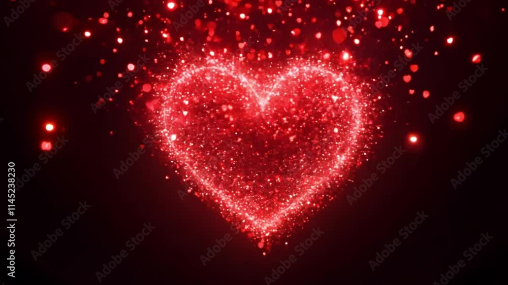Valentine's day and love animation, shiny and glitter hearts, glowing particles and marriage concept. Valentine's day and love animation, shiny and glitter hearts, glowing particles and marriage concept.