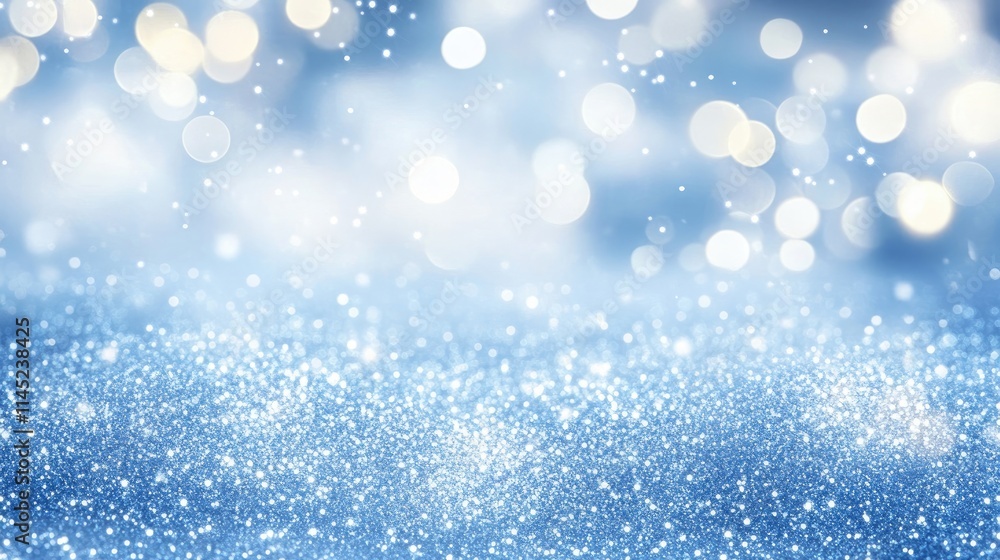 Sparkling Blue Background with Soft Bokeh Effect and Glittering Lights Sparkling Blue Background with Soft Bokeh Effect and Glittering Lights
