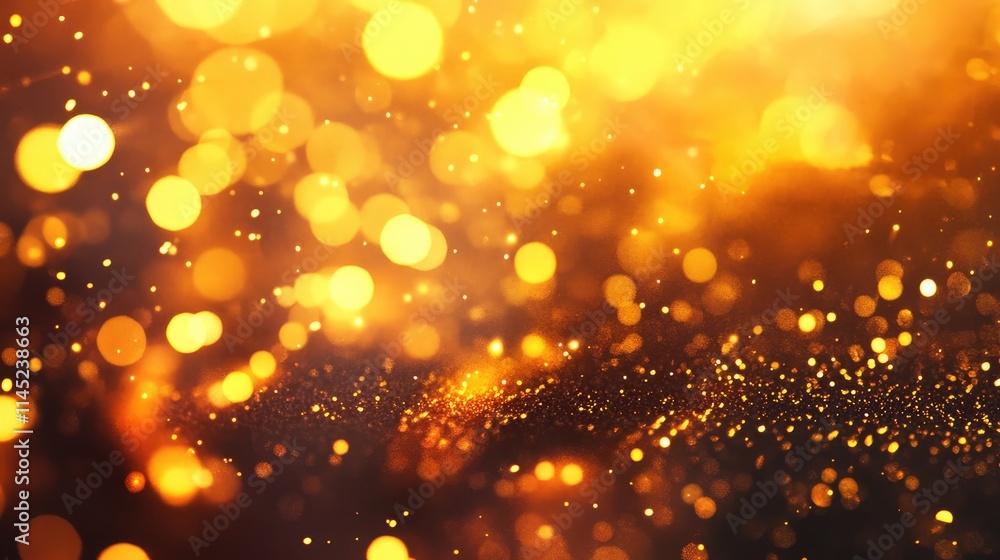 Shimmering Golden Bokeh with Soft Focus for Elegant Backgrounds Shimmering Golden Bokeh with Soft Focus for Elegant Backgrounds