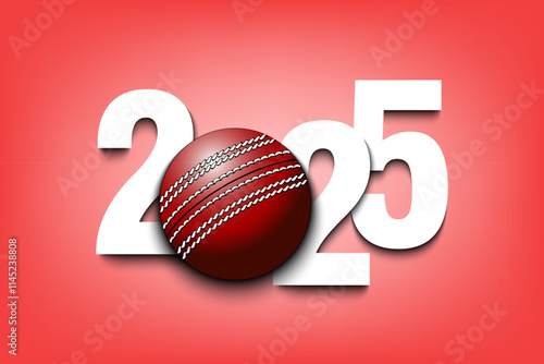 Happy New Year 2025 and cricket ball