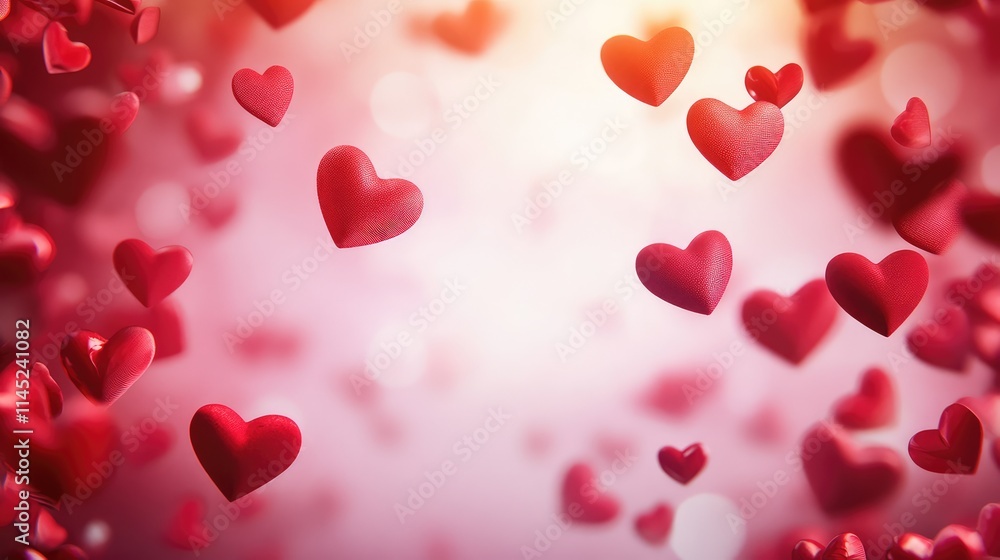 Floating Red Hearts Background for Romantic Themes and Celebrations Floating Red Hearts Background for Romantic Themes and Celebrations
