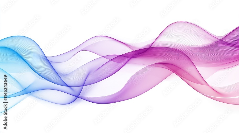Colorful Wave Design in Blue and Pink on White Background Colorful Wave Design in Blue and Pink on White Background