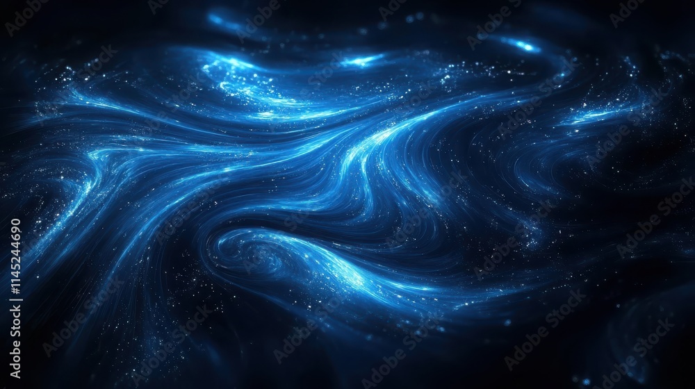 Fototapeta premium Abstract Blue Swirling Energy Cosmic Nebula