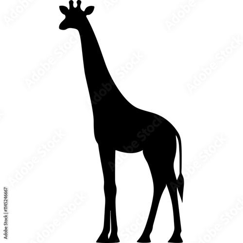 giraffe black silhouette vector logo