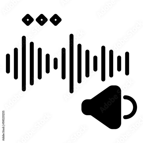 audio icon, glyph icon style