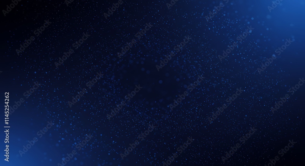 Fototapeta premium Dark blue starry night sky with glowing blue nebula, concept for astronomy, space exploration and science fiction